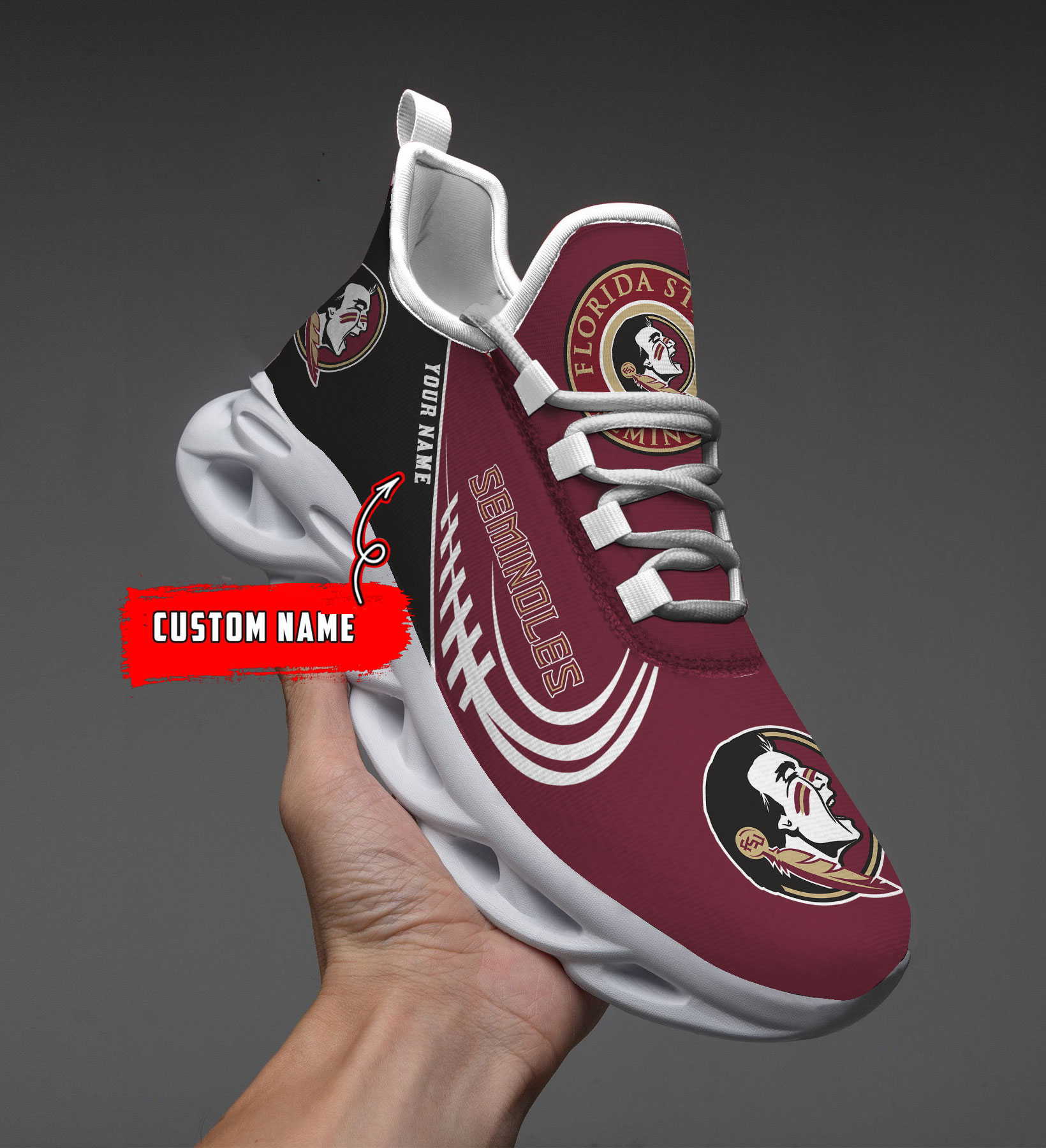1 Custom Name  Stanford Cardinal PERSONALIZED MAX SOUL SHOES T1