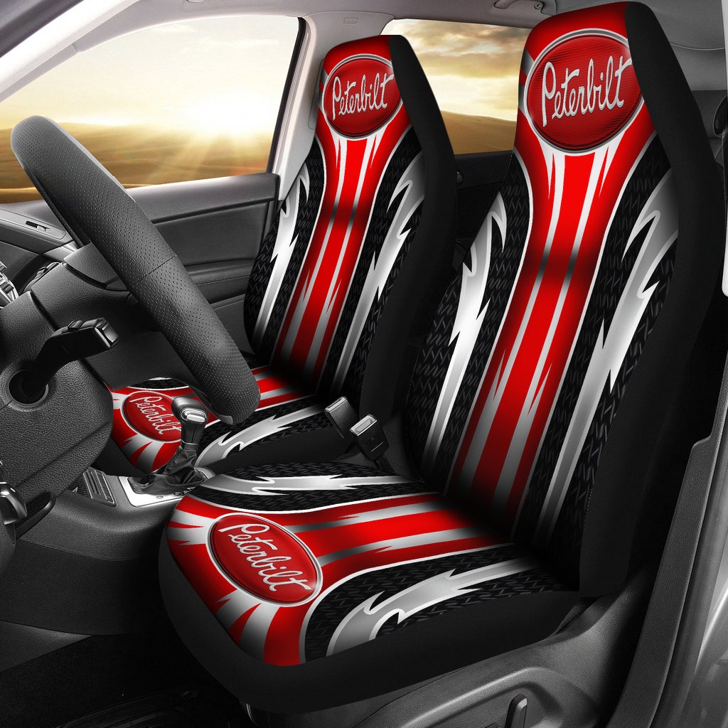 2 Front Peterbilt Seat Covers Red