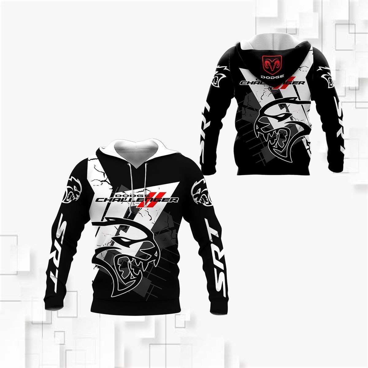 3D All Over Printed Dodge Challenger  Shirts Ver 1 (White)