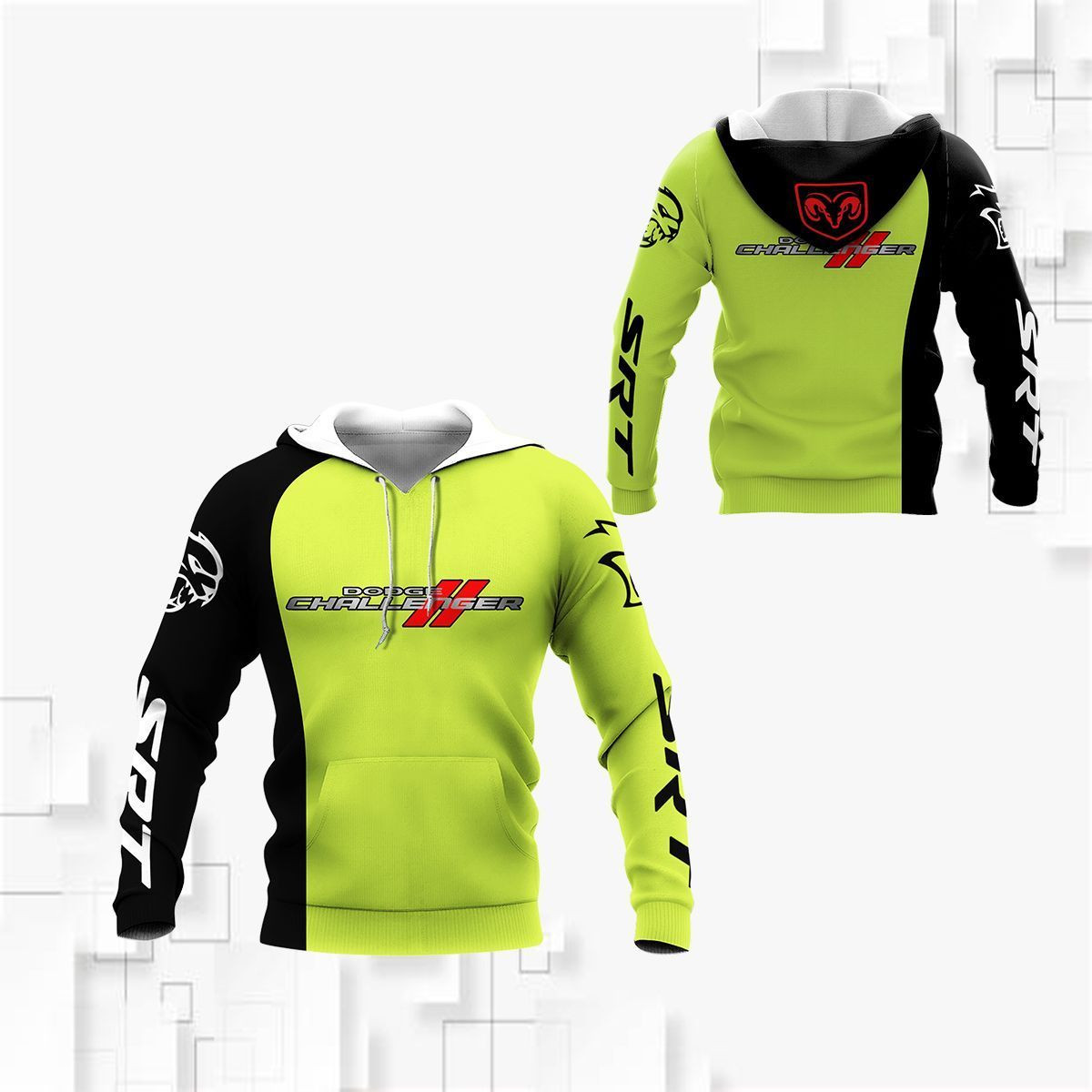 3D All Over Printed Dodge Challenger  Shirts Ver 3 (Green)