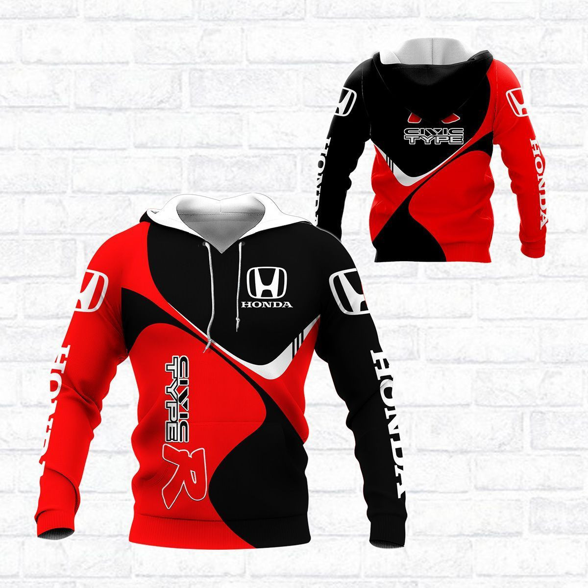 3D All Over Printed Honda Civic Type R Shirts Ver 2 (Orange)