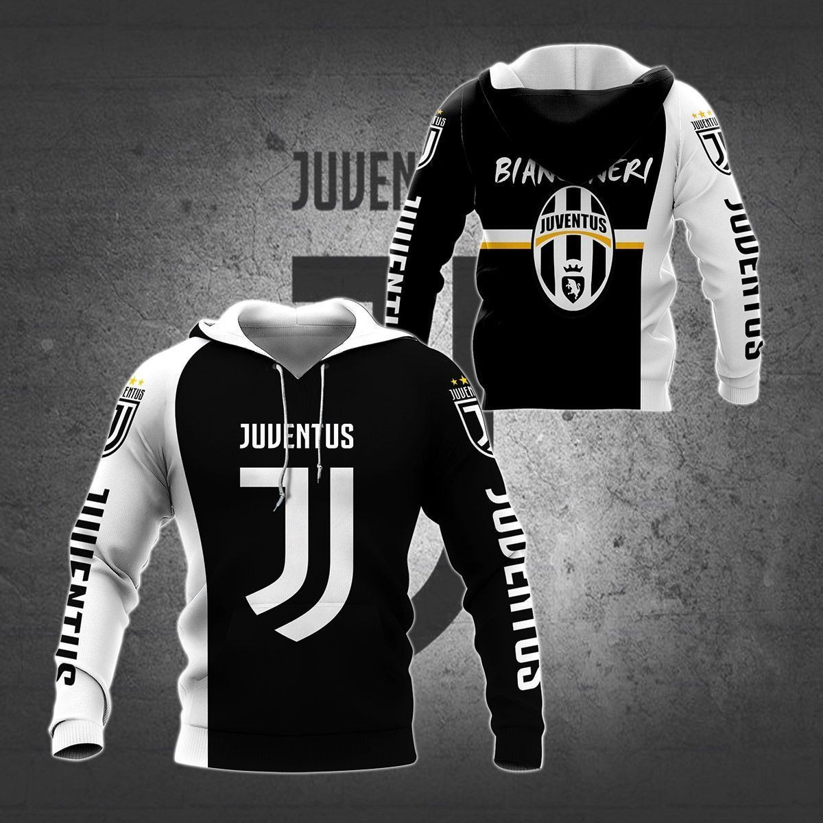 3D All Over Printed Juventus LPH- HA Shirts Ver 1 (Black)