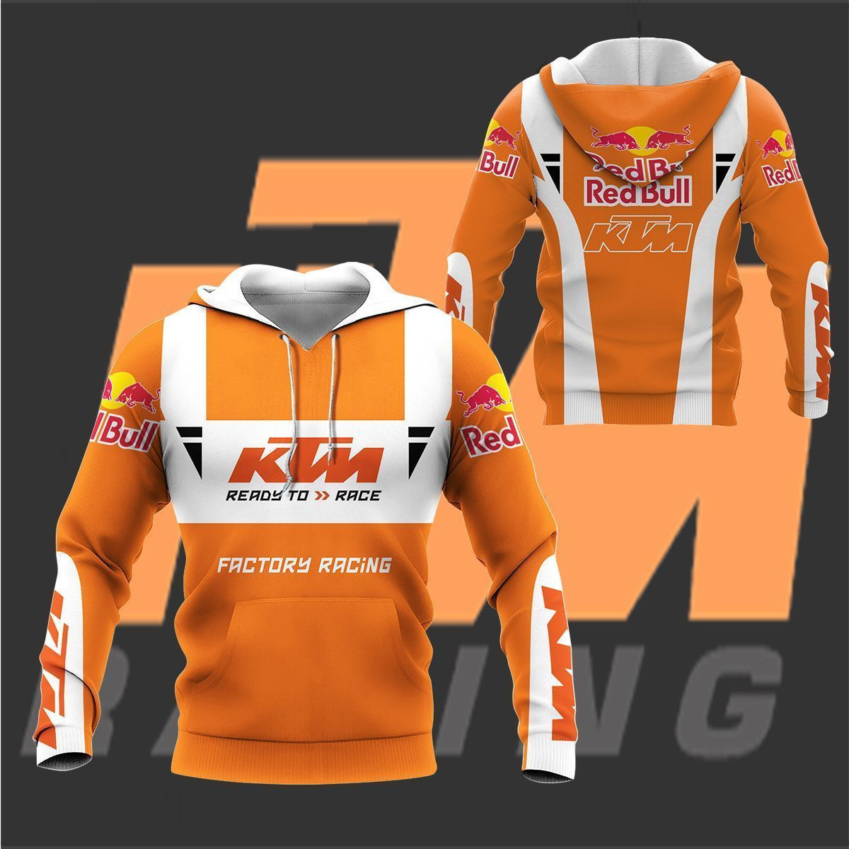 3D All Over Printed Red Bull KTM Factory Racing  Shirts Ver1 (White)
