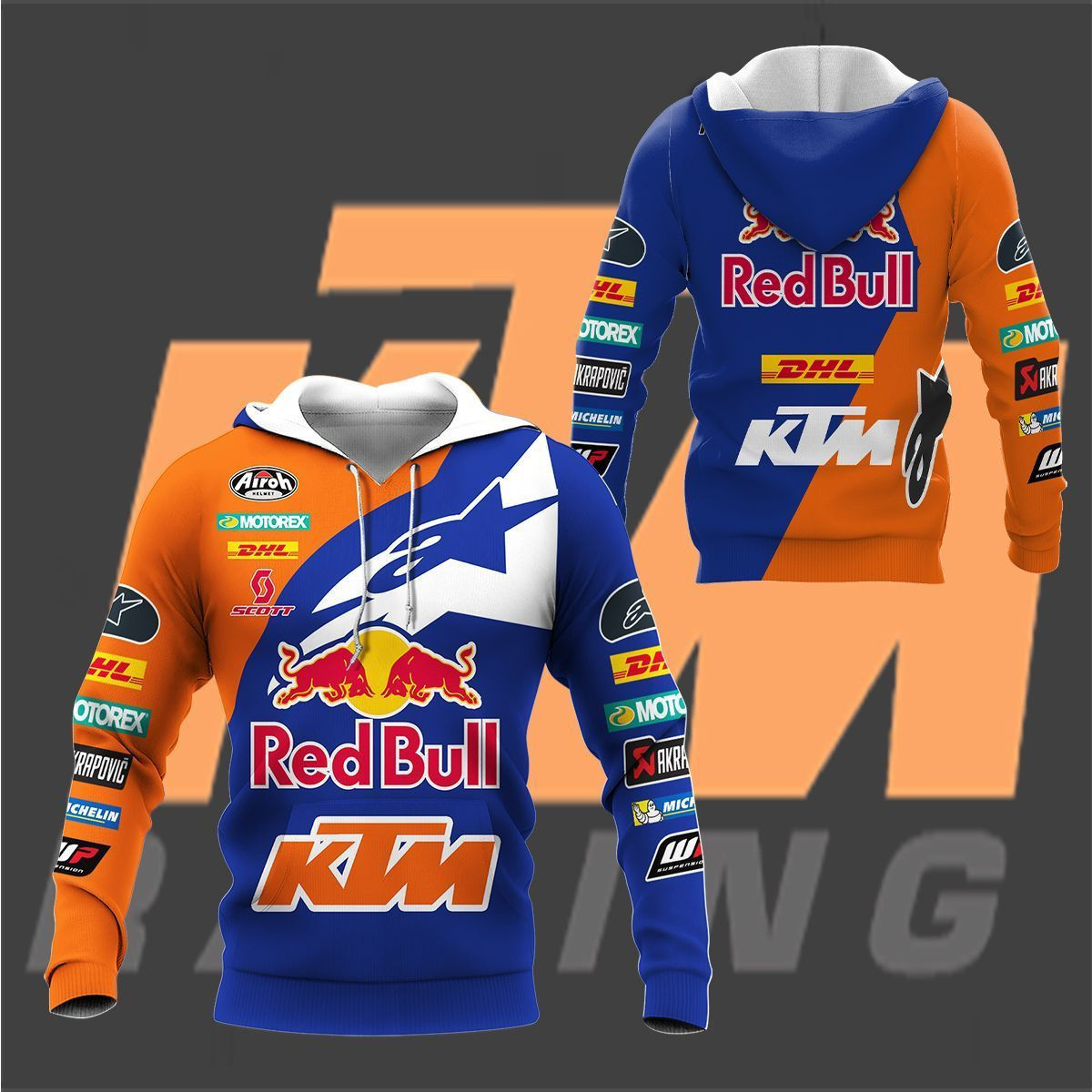 3D All Over Printed KTM Racing  Shirts Ver 16 (Grey)