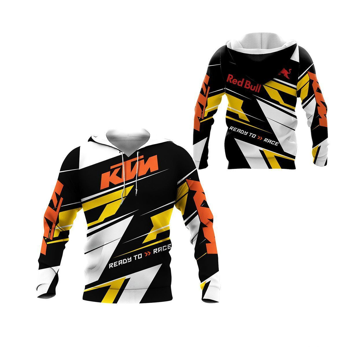 3D All Over Printed KTM Racing  Shirts Ver 5 (Orange & White)