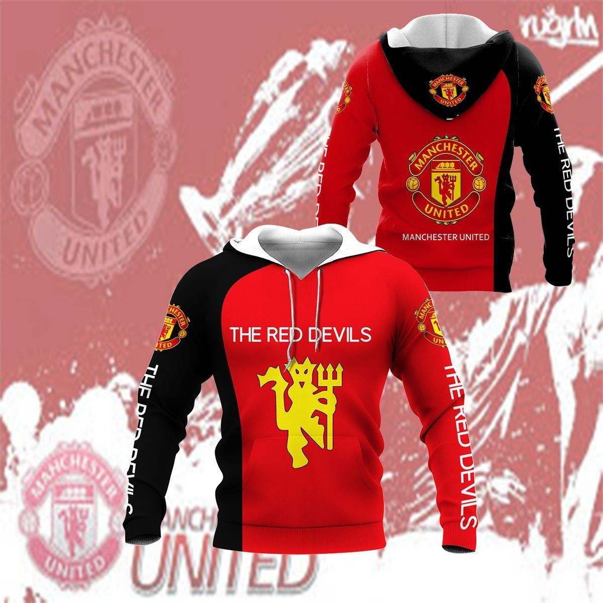 3D All Over Printed Manchester United NTH-HL Shirts Ver 1 (Black & White)
