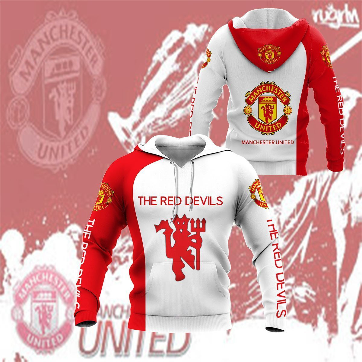 3D All Over Printed Manchester United LPH- HT Shirts Ver 1 (White)