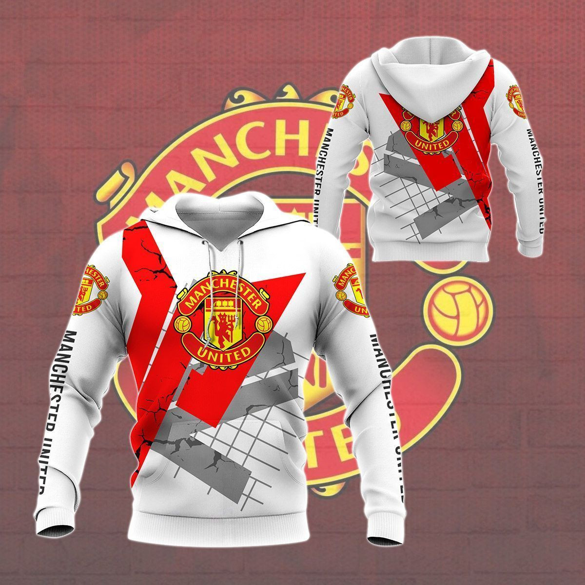 3D All Over Printed Manchester United NTH-HL Shirts Ver2 (White)