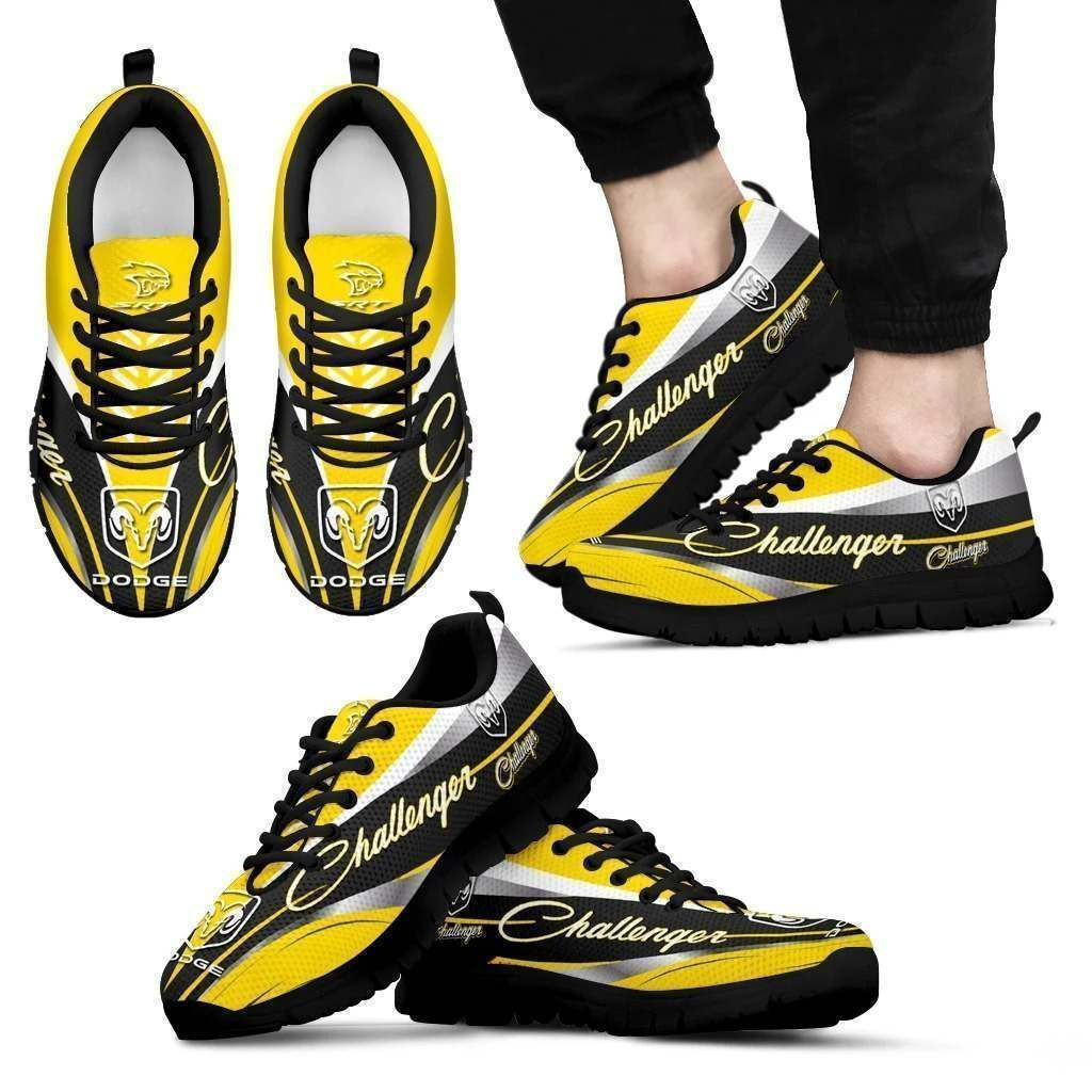 3D Printed Dodge Challenger  Sneakers Ver 2 For Men & Women (White)