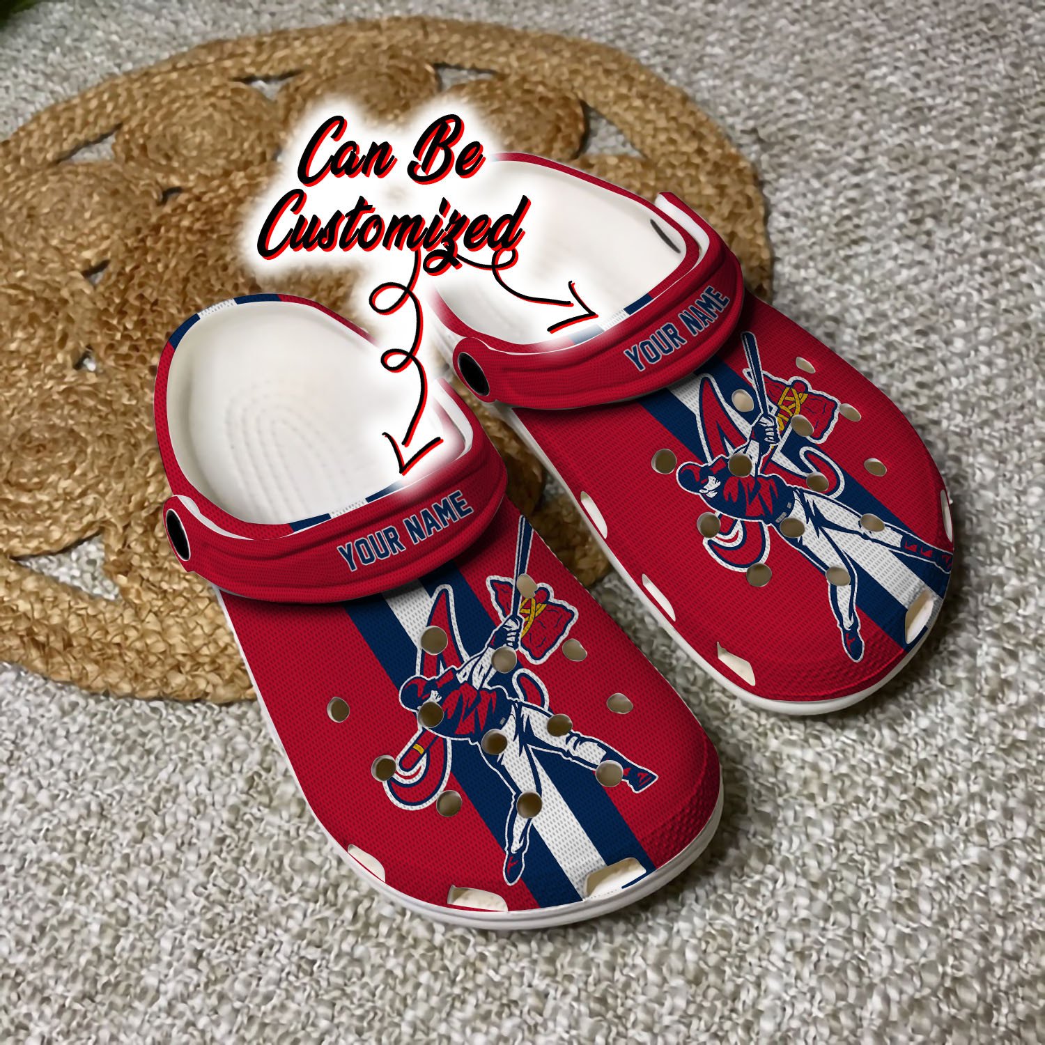 A.Braves Baseball Player Clog