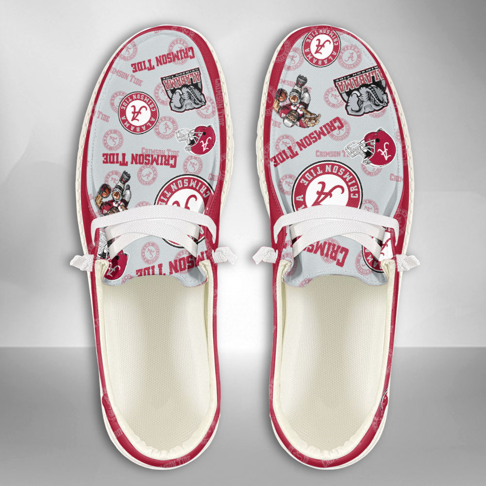 Alabama Crimson Tide H-D Shoes Wally Men's Lace Up Loafers For Men And Women
