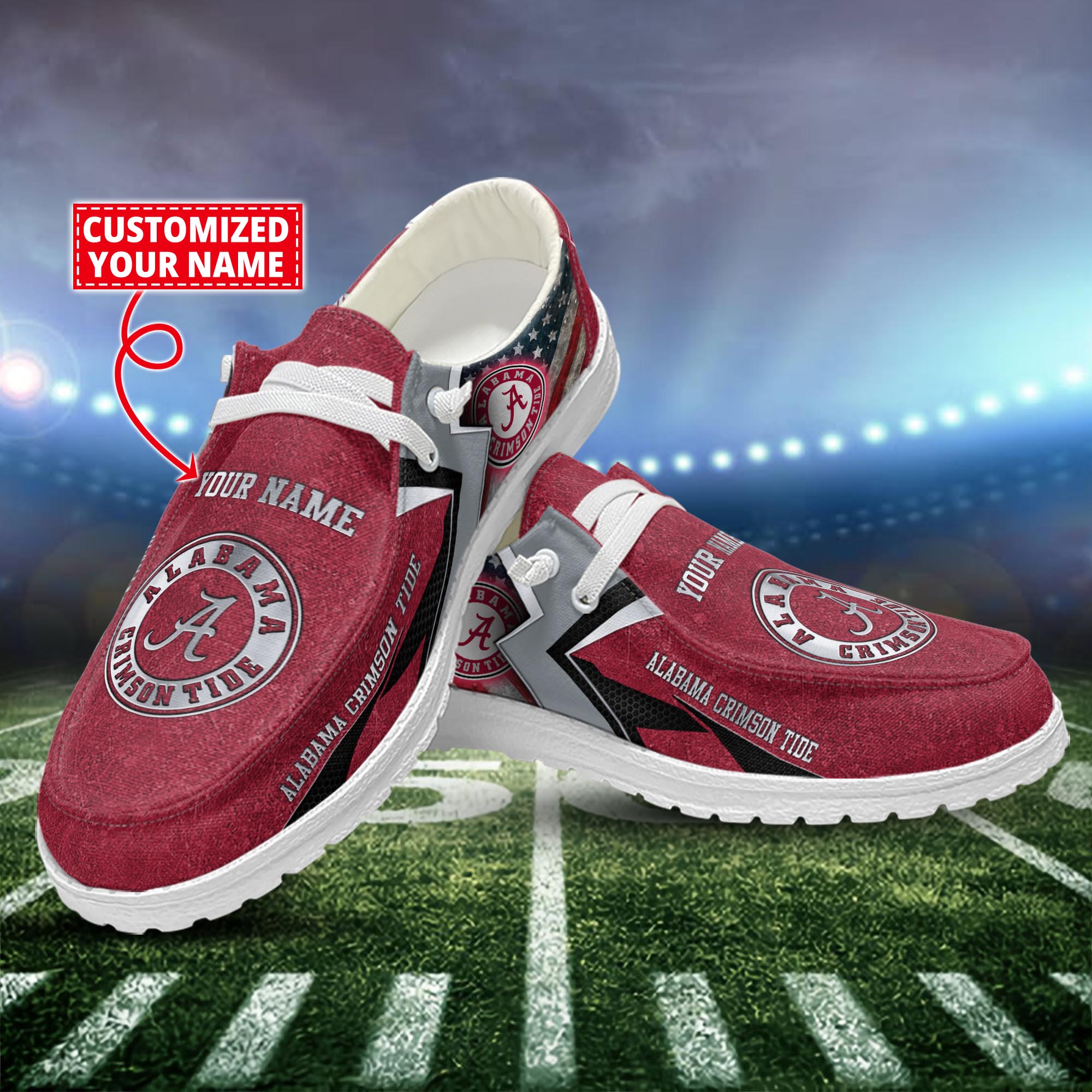 Kansas City Chiefs Personalized Hey Dude Sports Shoes - Custom Name Design