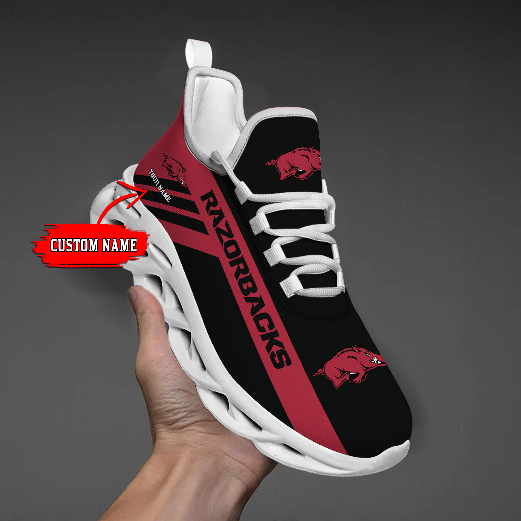 Northern Illinois Huskies Custom Name  PERSONALIZED MAX SOUL SHOES  DS004