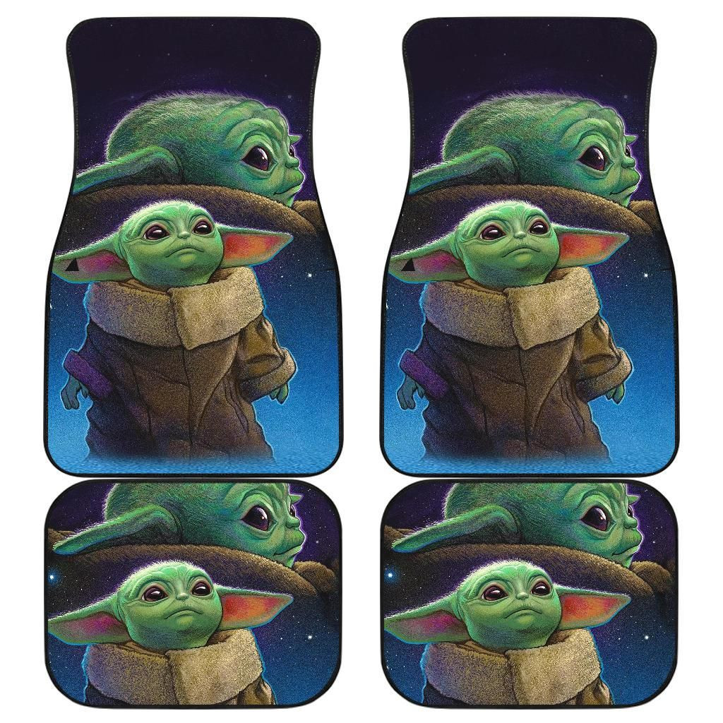 Baby Yoda Cute The Mandalorian Blue Car Floor Mats