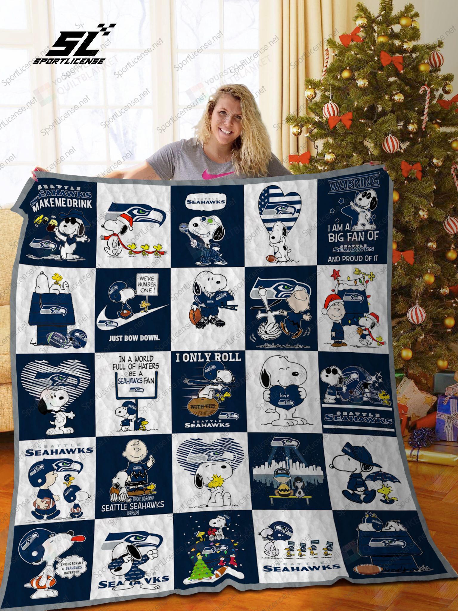 My Team Seattle Seahawks Quilt Blanket For Football Fan Gift MN10
