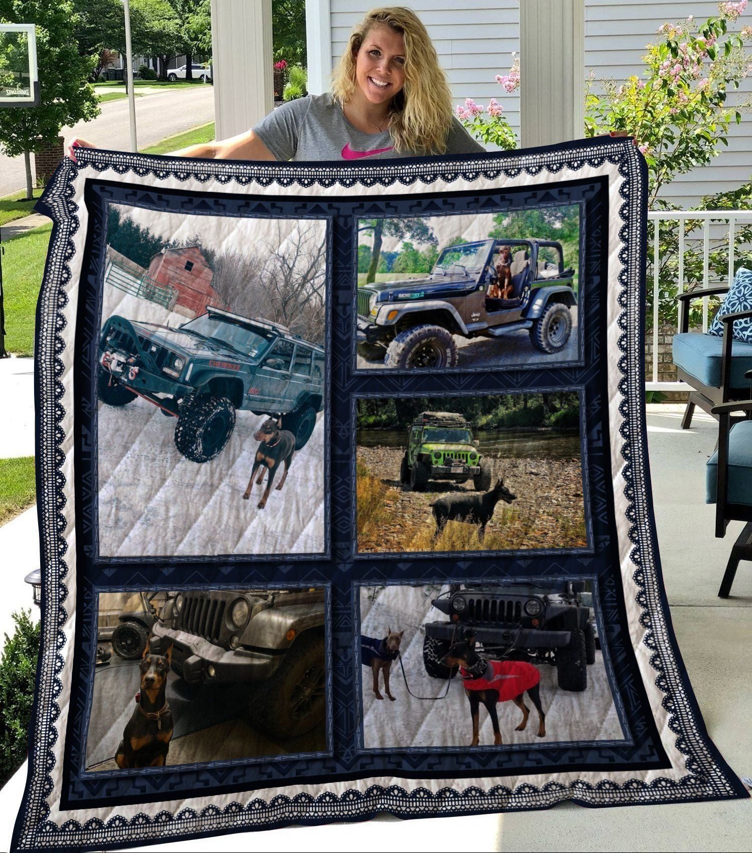 Christmas Merry Jeep-Mas Quilt Blanket