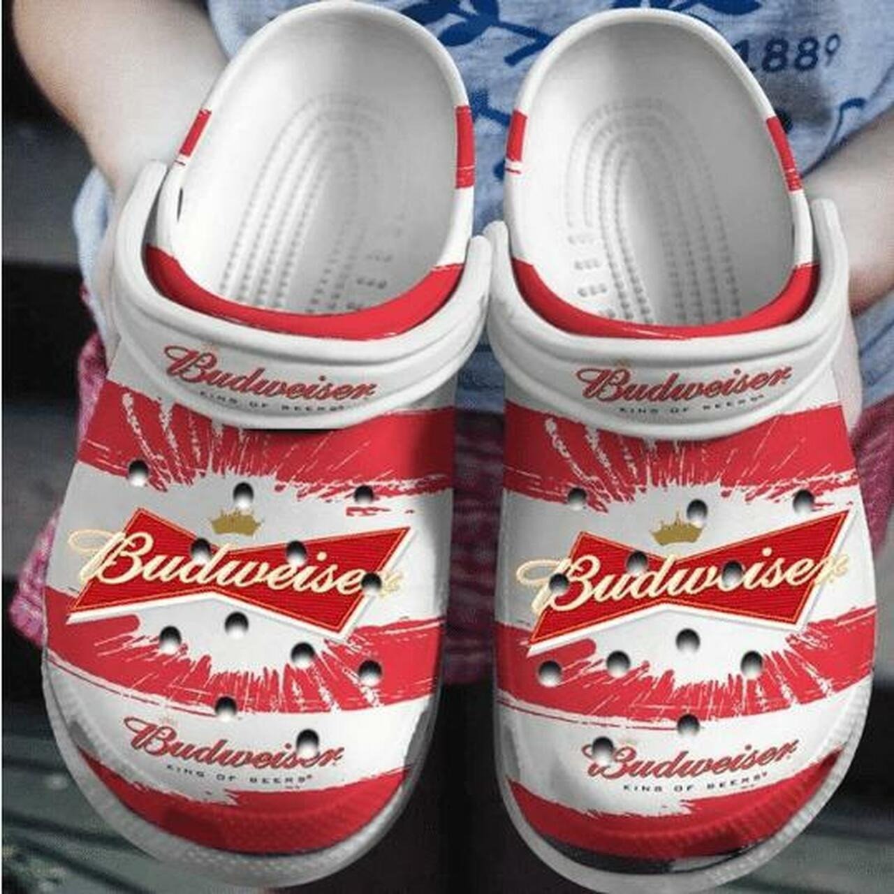 Budweiser Beer Drink Iii Comfortable For Man And Women Classic Water Rubber Crocs Crocband Clogs Comfy Footwear