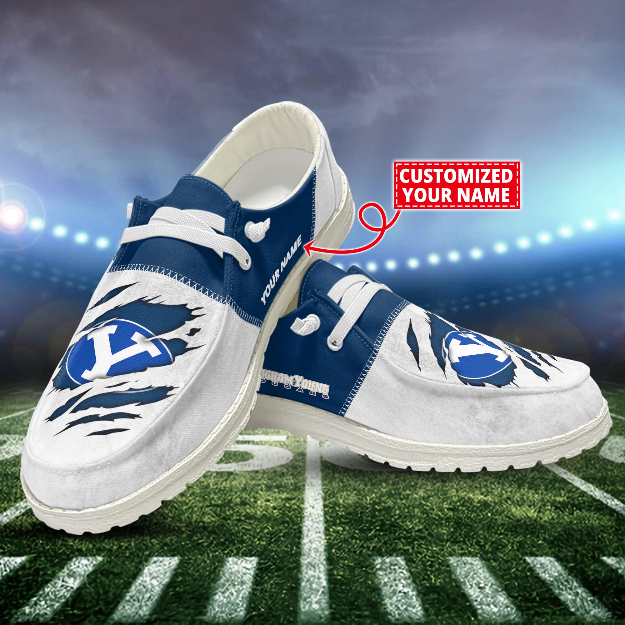 Cornell Big Red Personalized Hey Dude Sports Shoes - Custom Name Design