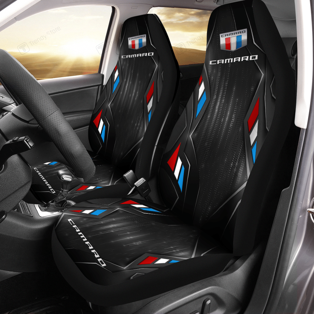 Chevrolet Corvette VTH Car Seat Cover (Set of 2) Ver 1 (Black)