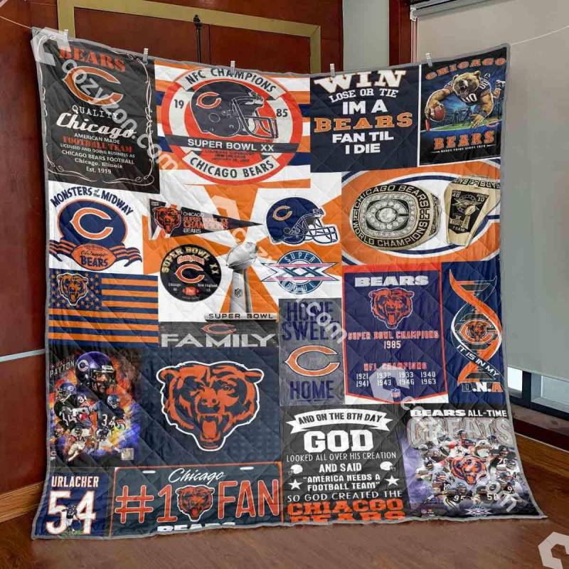 Lalasea Chicago Bears 3D Customized Quilt Blanket Esr178