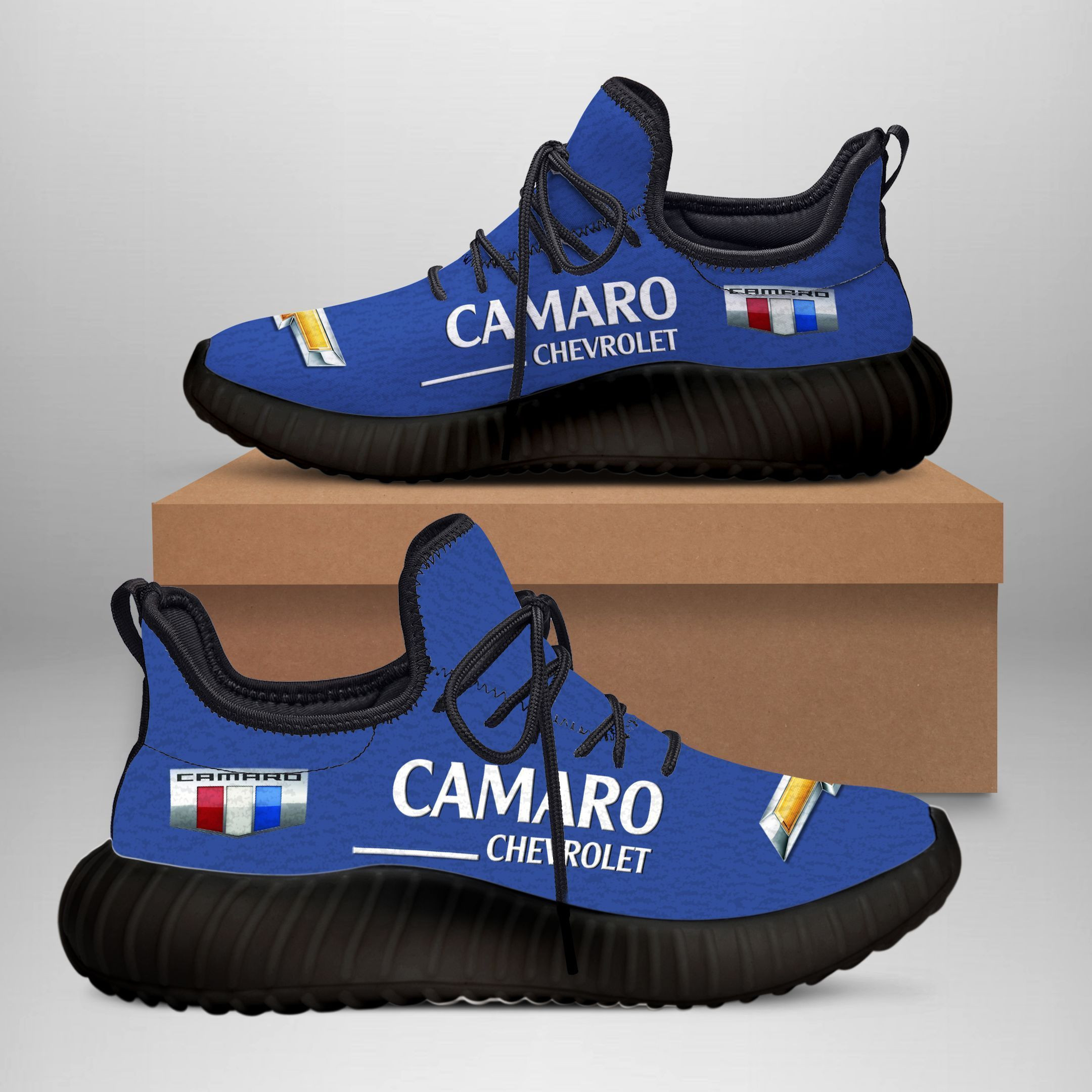 3D Printed Chevrolet Camaro- Bda Sneakers Ver1 For Men & Women (Black)