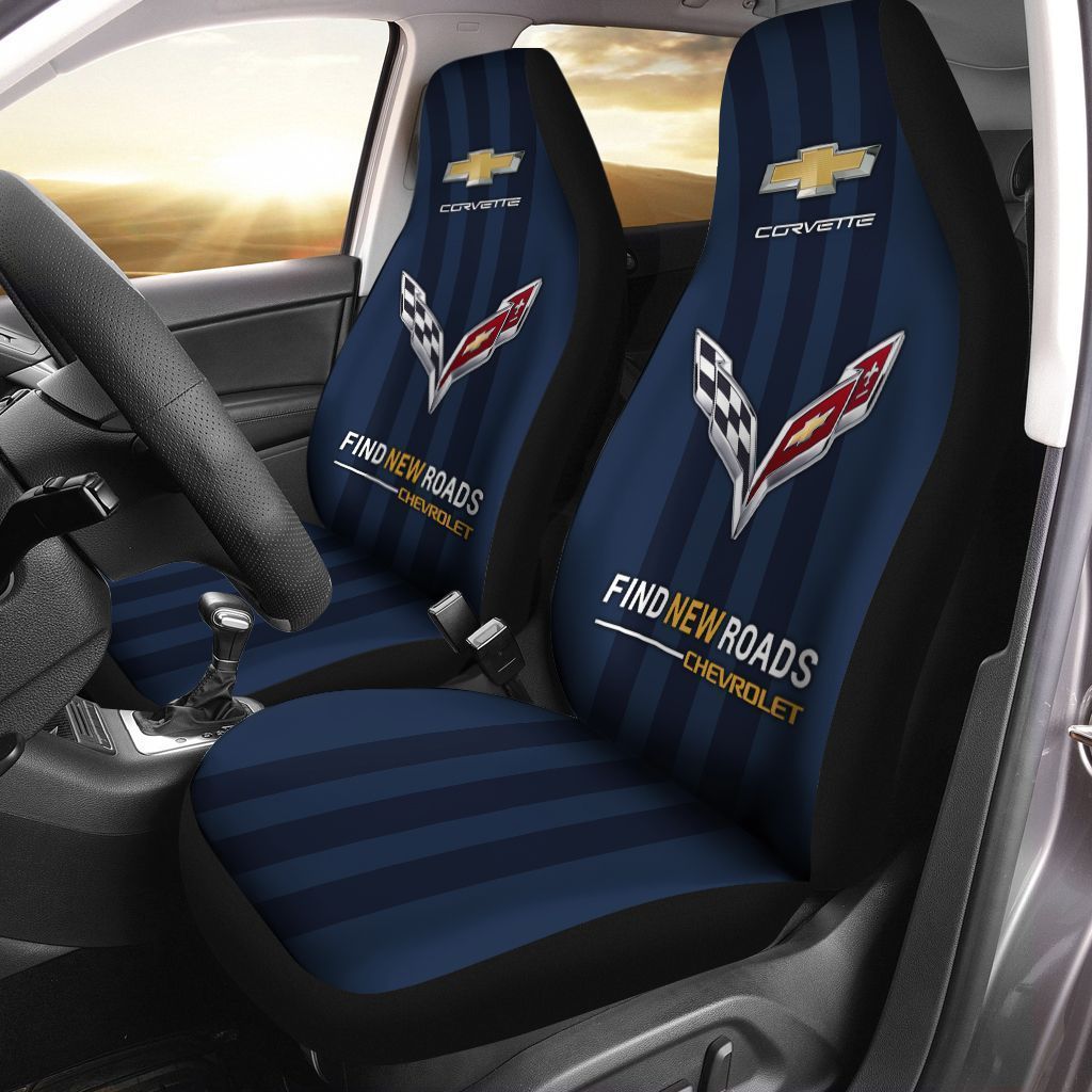 Chevrolet Corvette Car Seat Cover (Set Of 2) Ver 9 (Red)