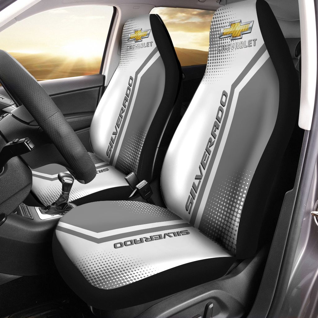 Chevrolet Corvette VTH Car Seat Cover (Set of 2) Ver 3 (Black)