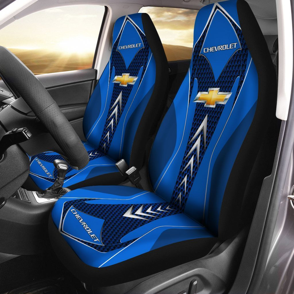 Chevrolet Corvette  Car Seat Cover (Set of 2) Ver 7 (Blue)
