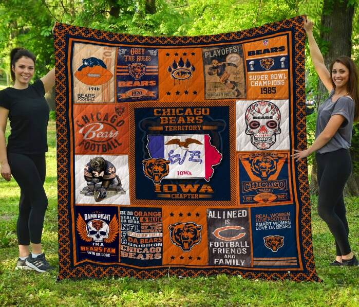 100 Years Of Chicago Bears Quilt Blanket Fan Gift