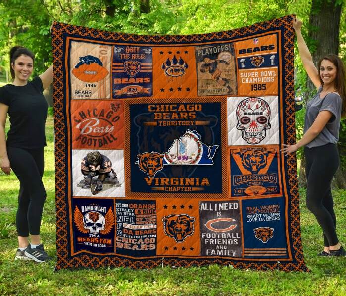 Chicago Bears Iowa 3D Quilt Blanket, Fleece Blanket 