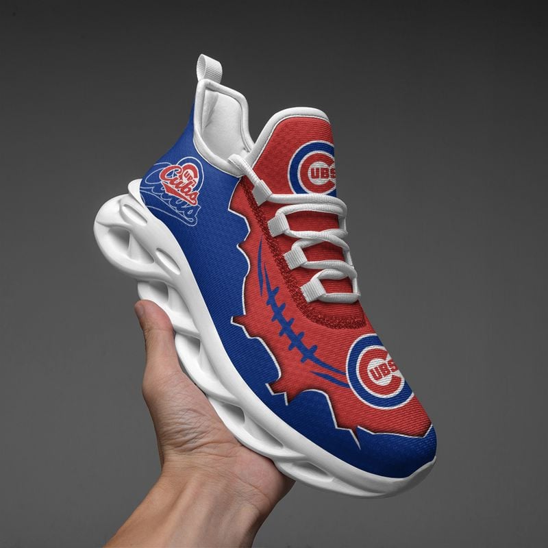 Chicago Cubs Stripe and Fire Pattern Max Soul Shoes NEW019637