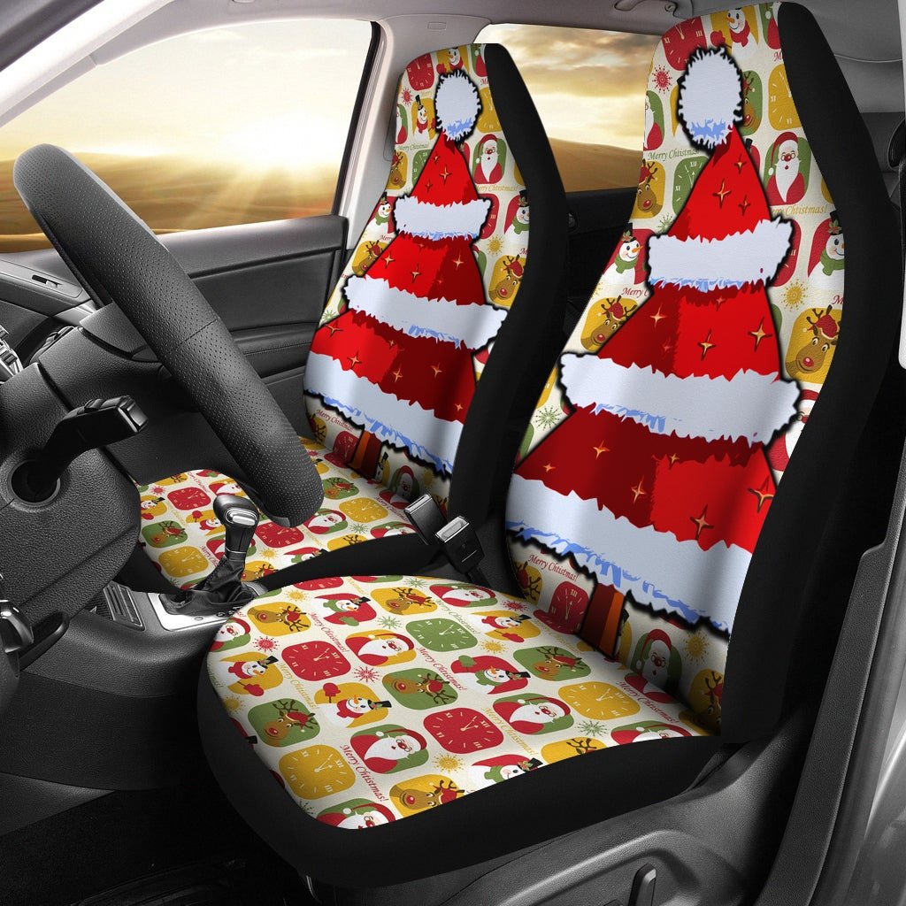 Skull Car Seat Covers - Skull Wearing Helmet Moto Racing Seat Covers