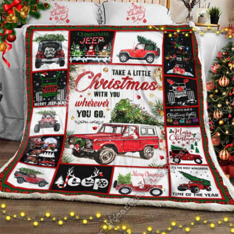 Custom Personalized Jeep Girl Quilt/Fleece Blanket
