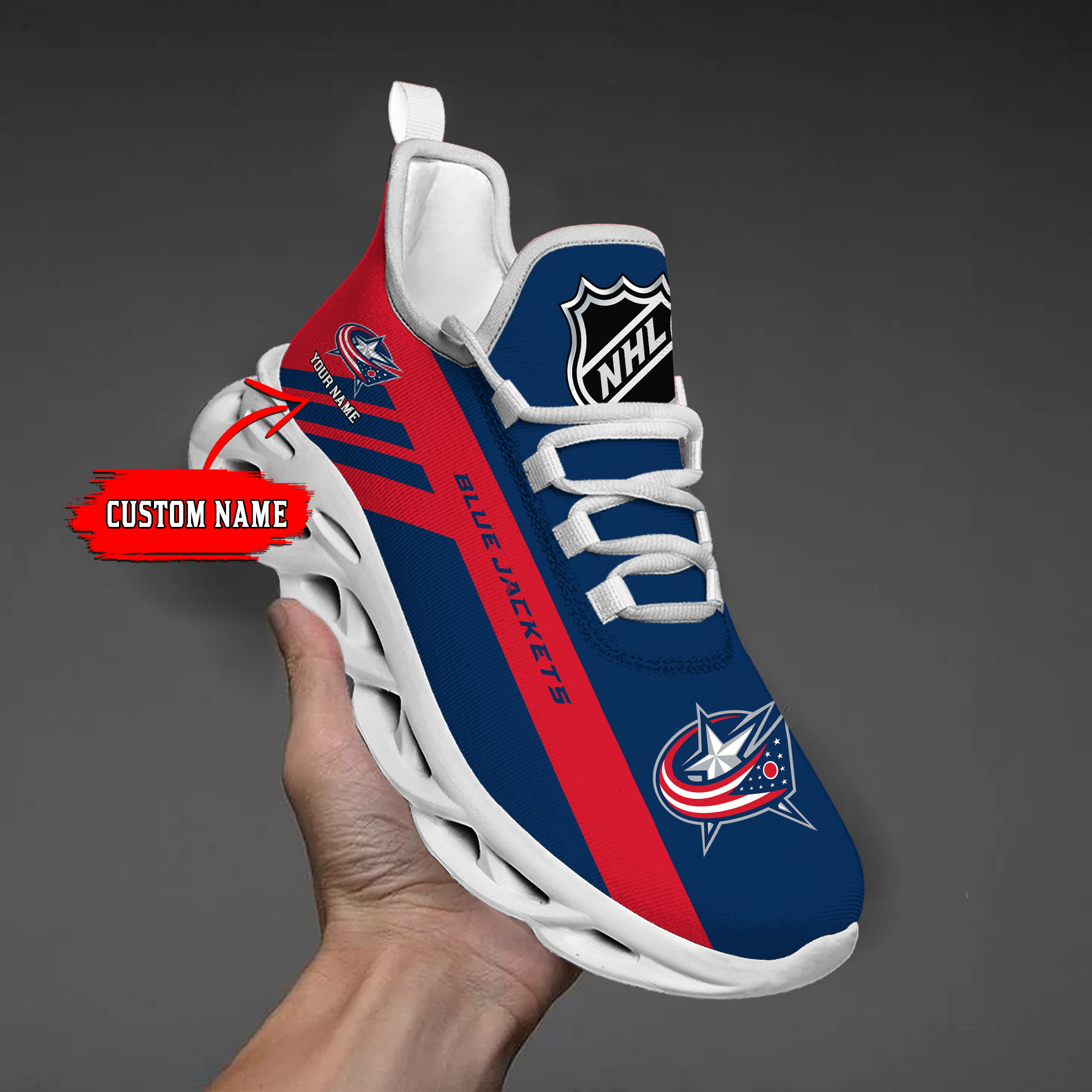 Custom Name   Detroit Red Wings  PERSONALIZED MAX SOUL SHOES  DS004