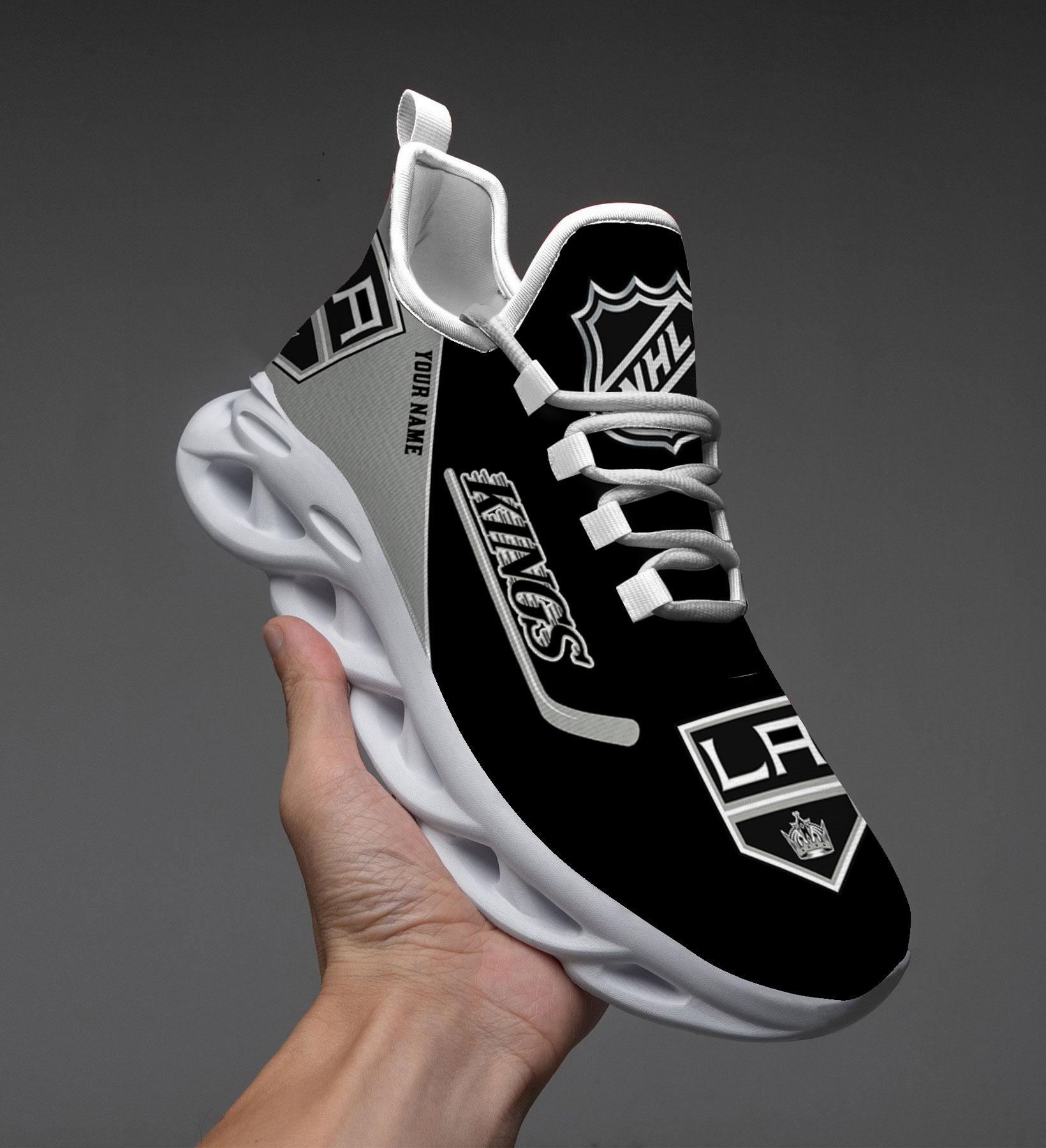 1 Custom Name   Carolina Panthers   PERSONALIZED MAX SOUL SHOES T4