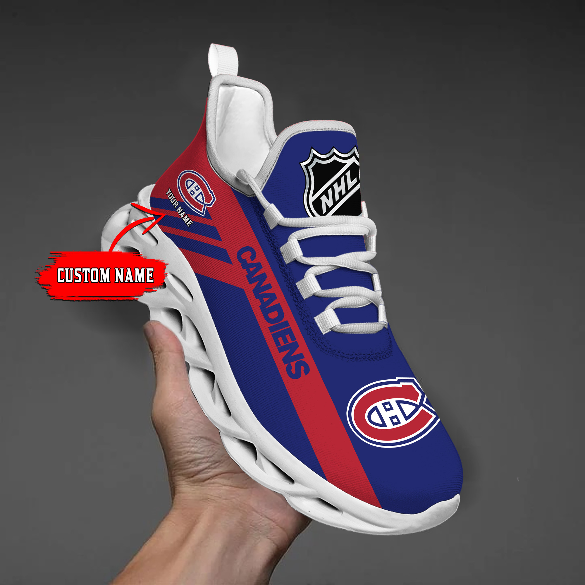 Custom Name   Columbus Blue Jackets  PERSONALIZED MAX SOUL SHOES  DS004
