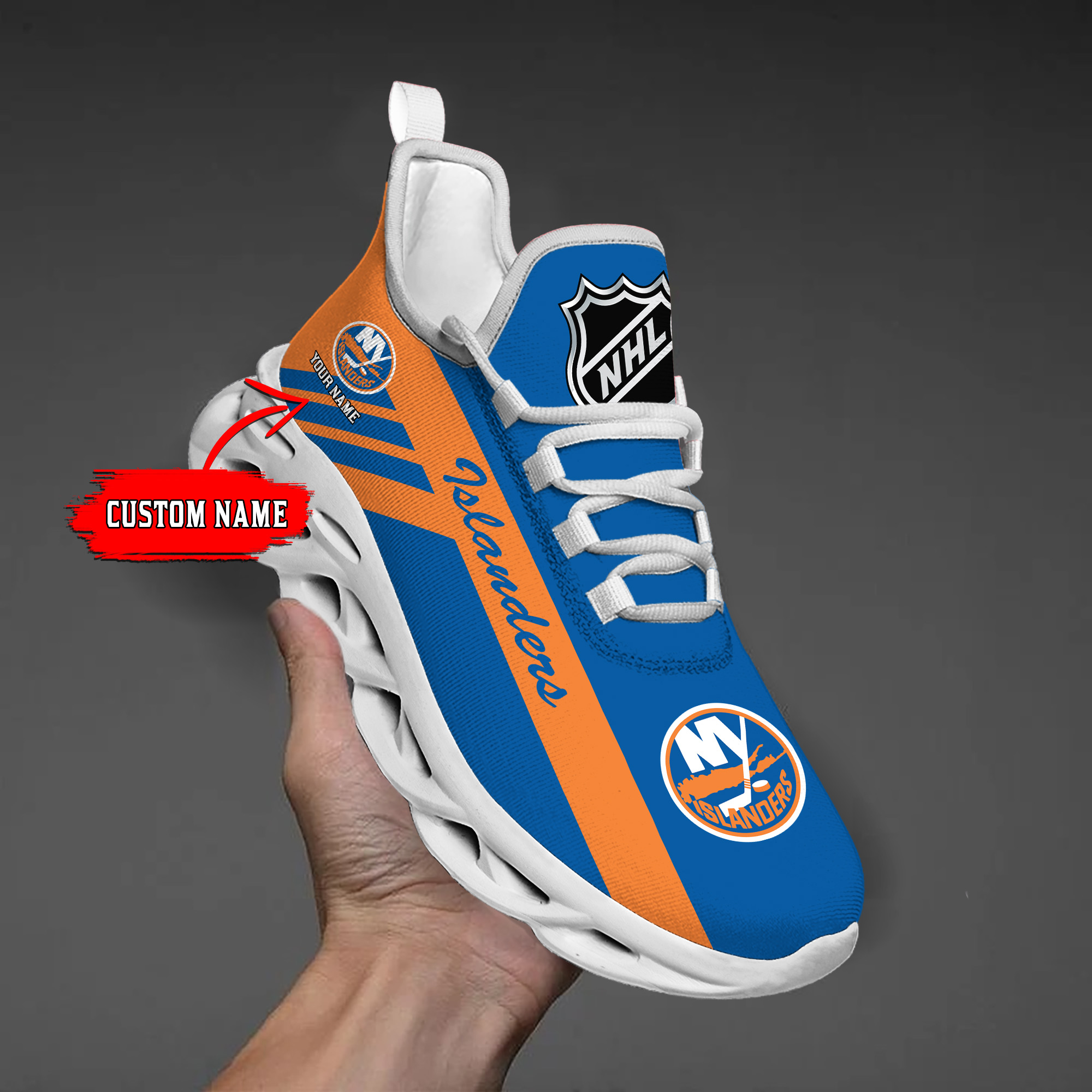1 Custom Name   New York Giants   PERSONALIZED MAX SOUL SHOES  DS00