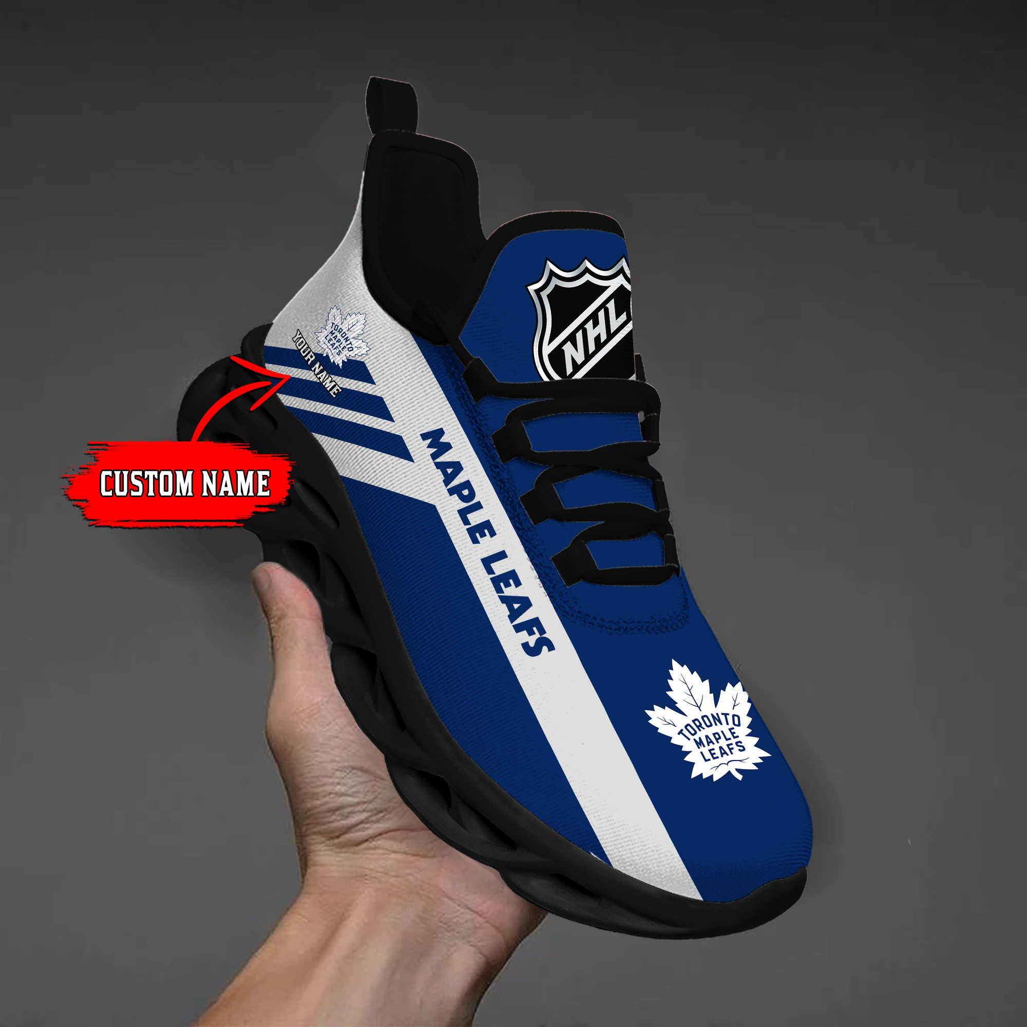 Custom Name   Edmonton Oilers  PERSONALIZED MAX SOUL SHOES  DS004