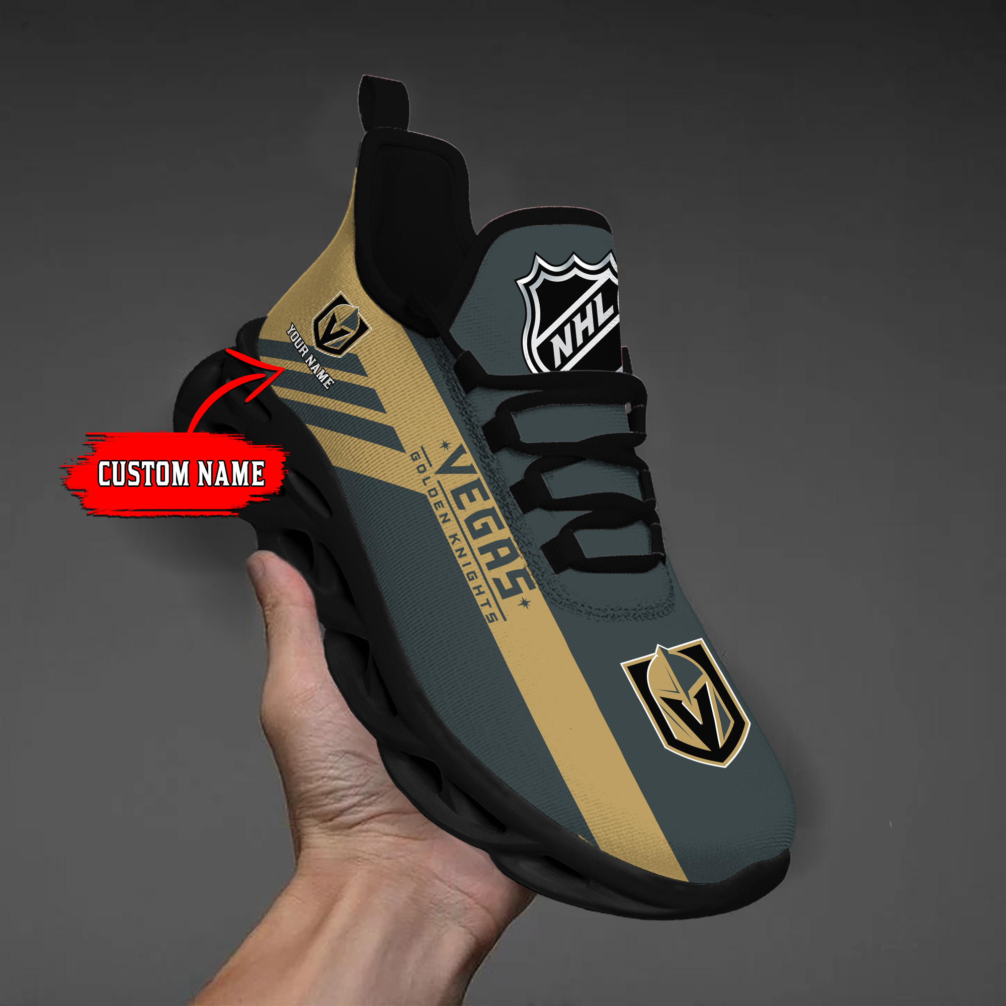 Custom Name   Edmonton Oilers  PERSONALIZED MAX SOUL SHOES  DS004