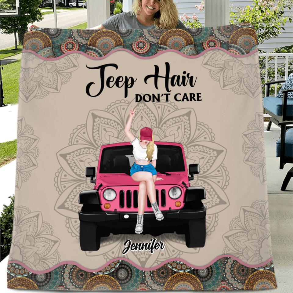 A Girl Her Bestie Her Jeep It_S A Beautiful Thing Quilt Fleece Blanket