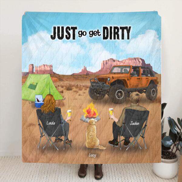 Jeep Girl With Tattoos Pretty Eyes And Thick Thighs Quilt Sherpa Blanket