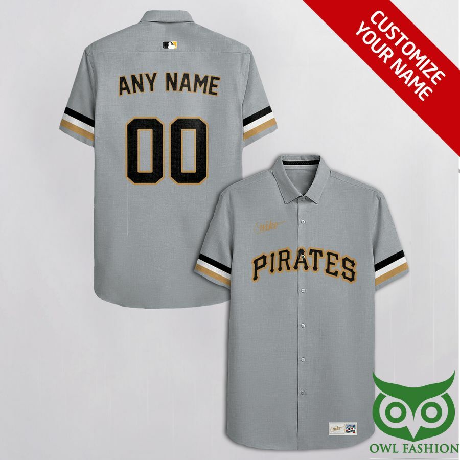 Customized Pittsburgh Pirates Gray With Black Cassette Hawaiian Shirt