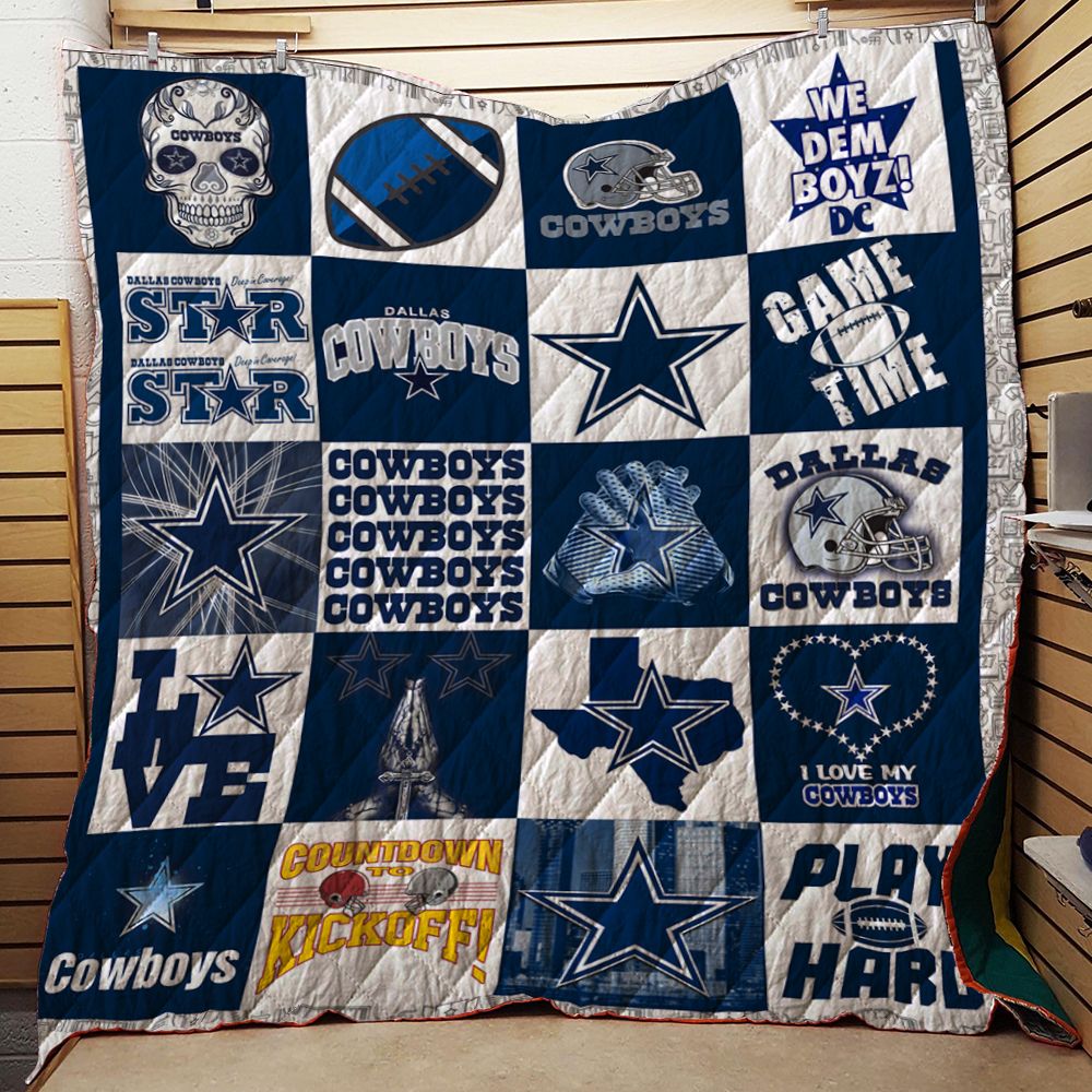 Grinch Santa Dallas Cowboys Go Cowboys Christmas Quilt Blanket