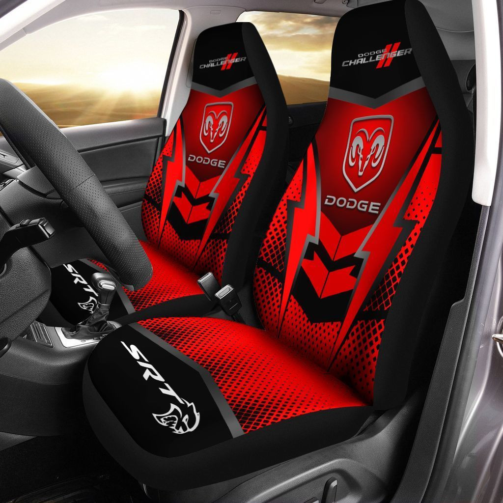Dodge Challenger  Car Seat Cover (Set of 2) Ver 2 (Grey)