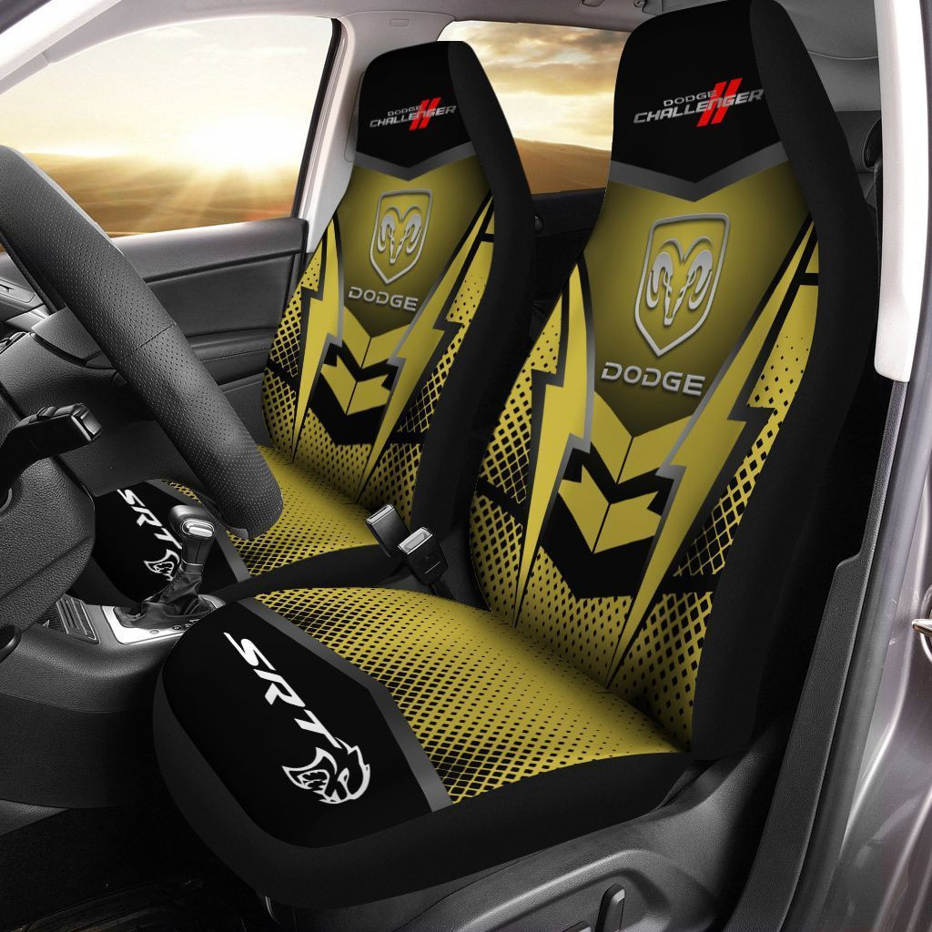 Dodge Challenger  Car Seat Cover (Set of 2) Ver 1 (Green)