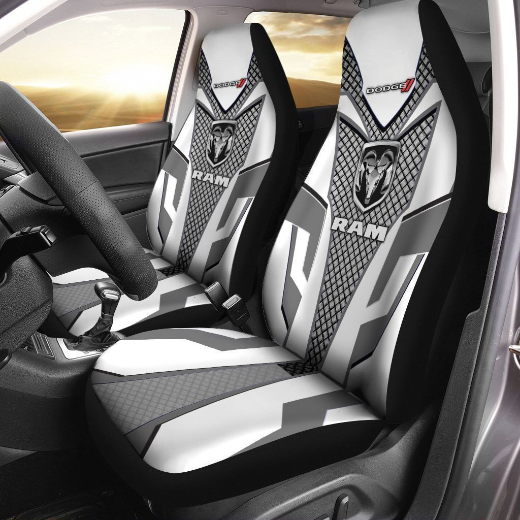 Dodge RAM  Car Seat Cover (Set of 2) Ver 5 (Red)