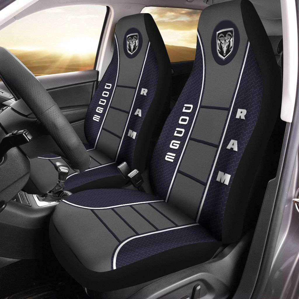 Dodge RAM  Car Seat Cover (Set of 2) Ver 4 (Blue)