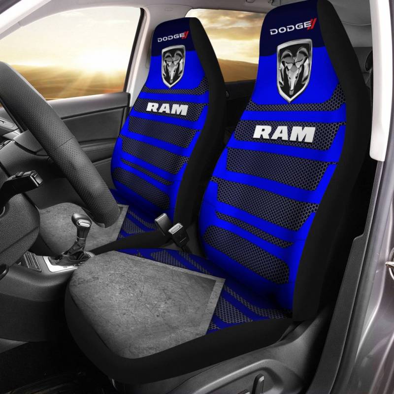 Dodge RAM- BDA Car Seat Cover (Set of 2) Ver 1 (Black)