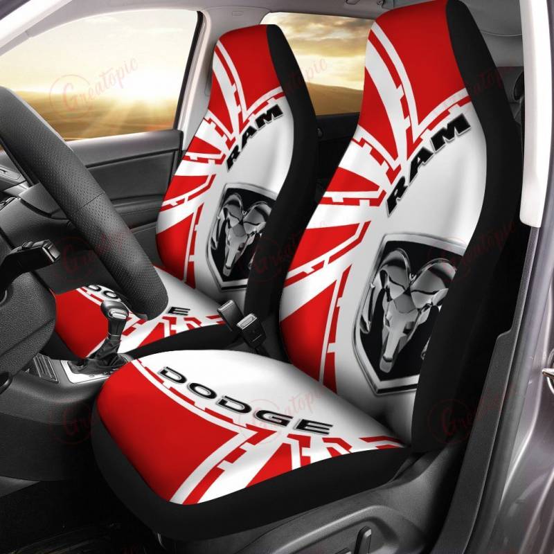 Dodge Ram Lph Car Seat Cover (Set Of 2) Ver 5 (Black)
