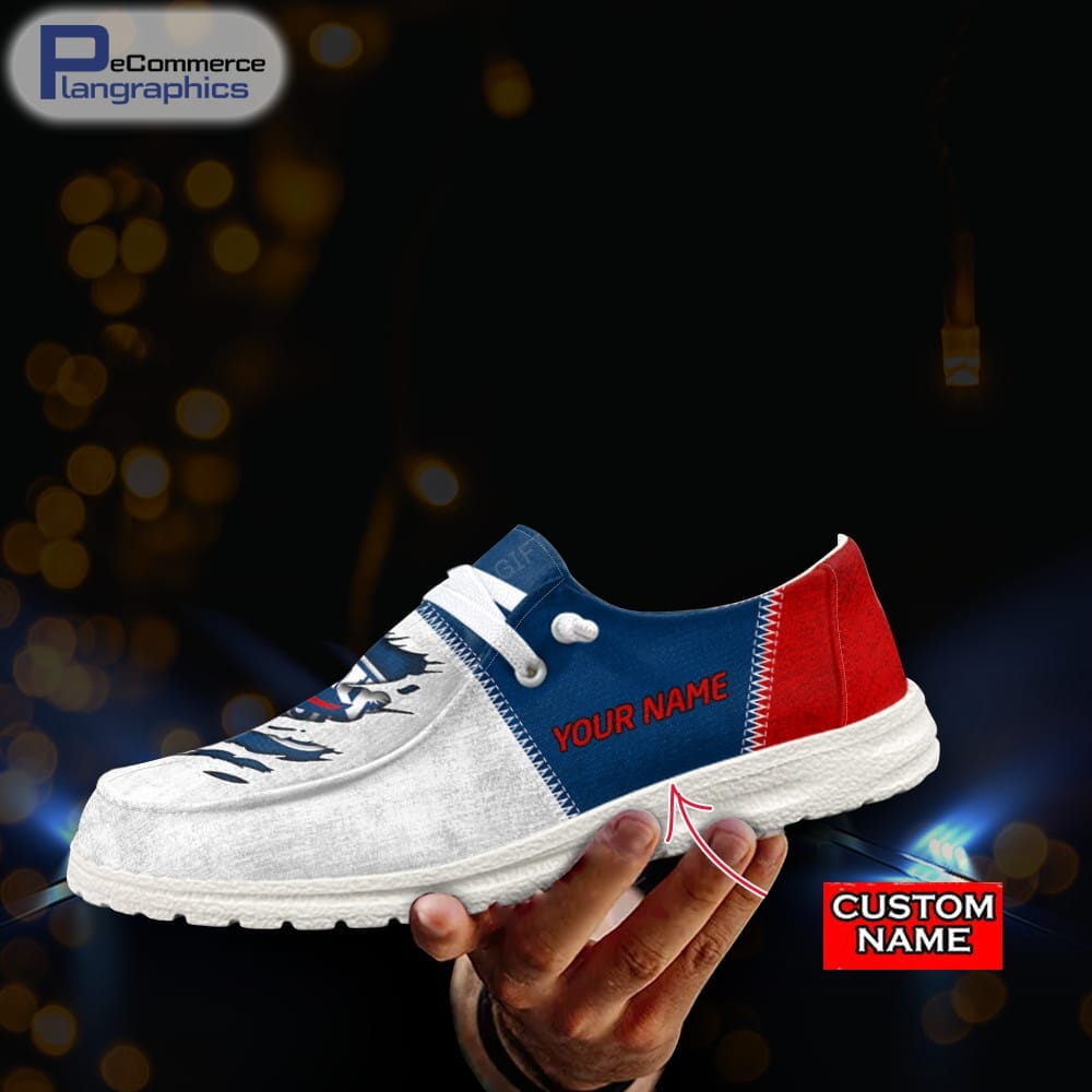 Fresno State Bulldogs Custom Name Hey Dude Shoes 
